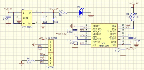 MPU6050 Components101 原理图